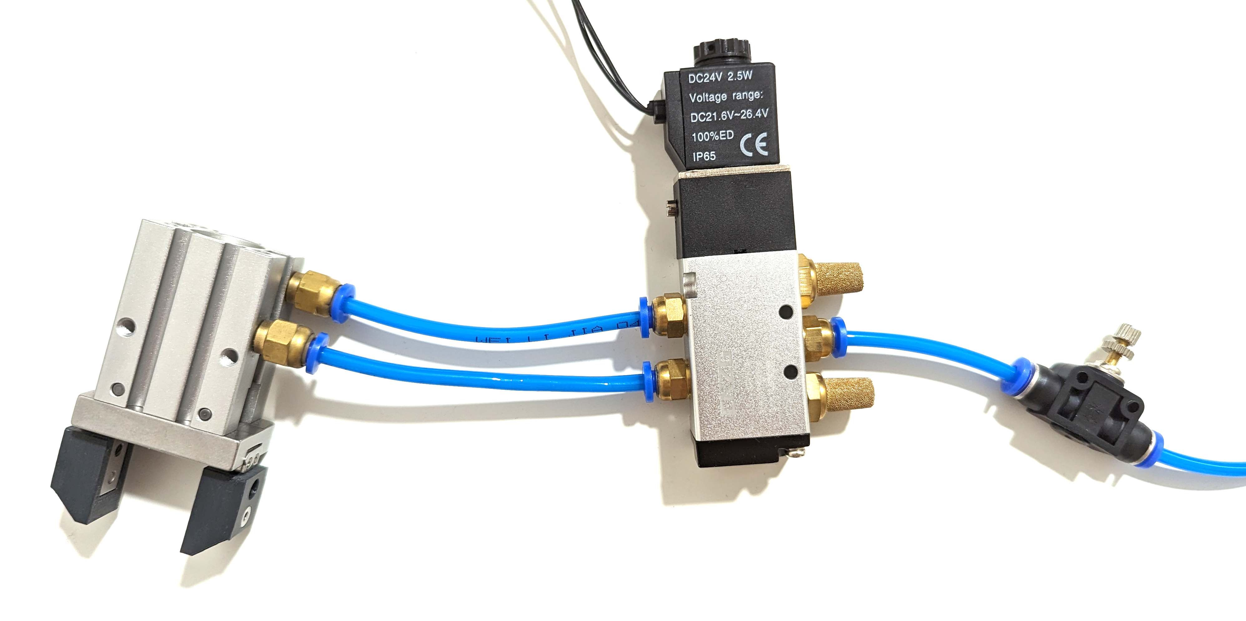 Pneumatic gripper tube connection diagram for PAROL6